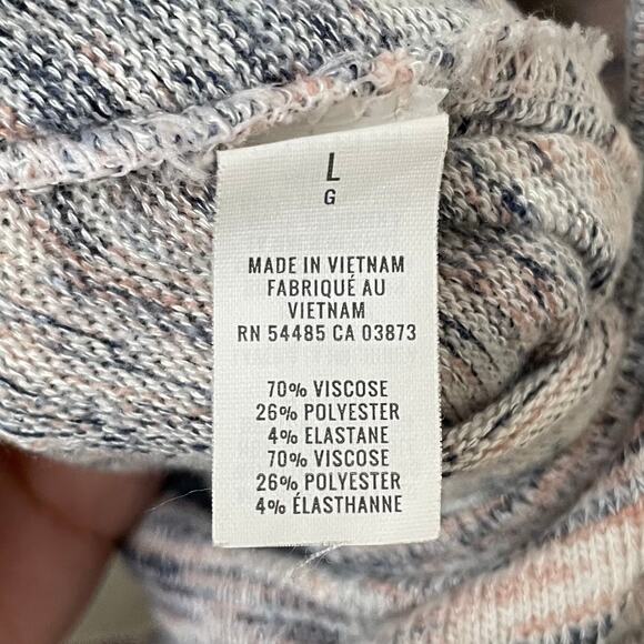 Aerie Jumpsuit Womens Large Blue Pink Knit Playsuit Overall Stretch Heather Cozy - Picture 10 of 11